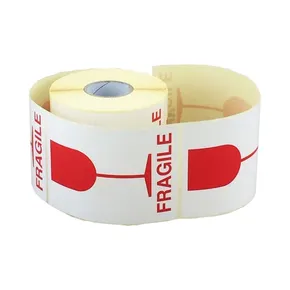 Selbstklebende Transportetiketten FRAGILE / Zerbrechlich (roter Becher) 80 x 120 mm, 200 Stück